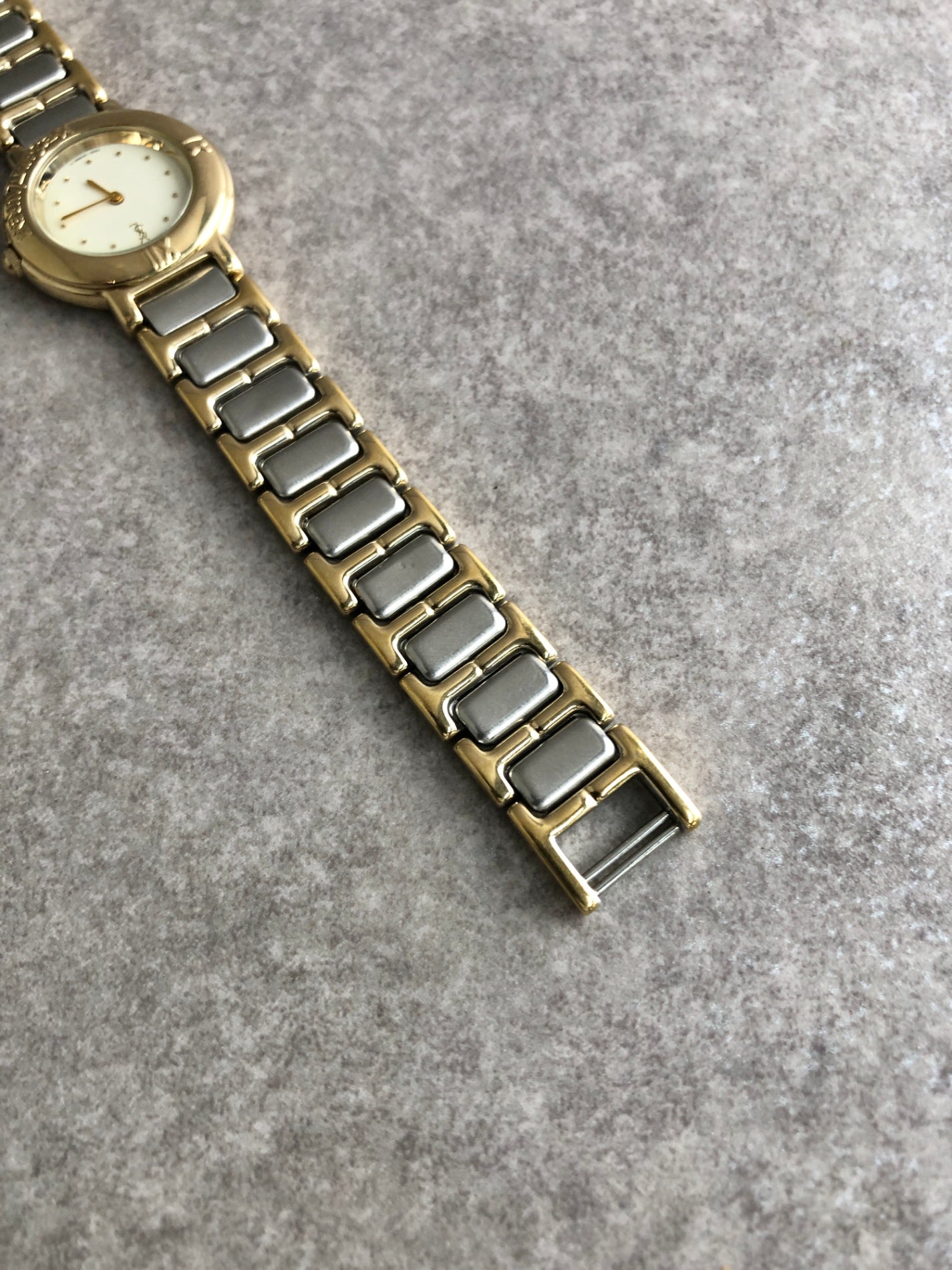 Yves Saint Laurent YSL Logo Watch Silver×Gold GN-4-S Vintage
