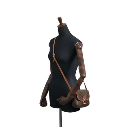 CELINE Macadam Horse Bit Shoulder bag Brown Vintage ffjd2x