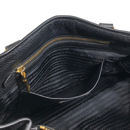 PRADA Logo Two-way Handbag Shoulder bag Black Vintage 7kpf4k
