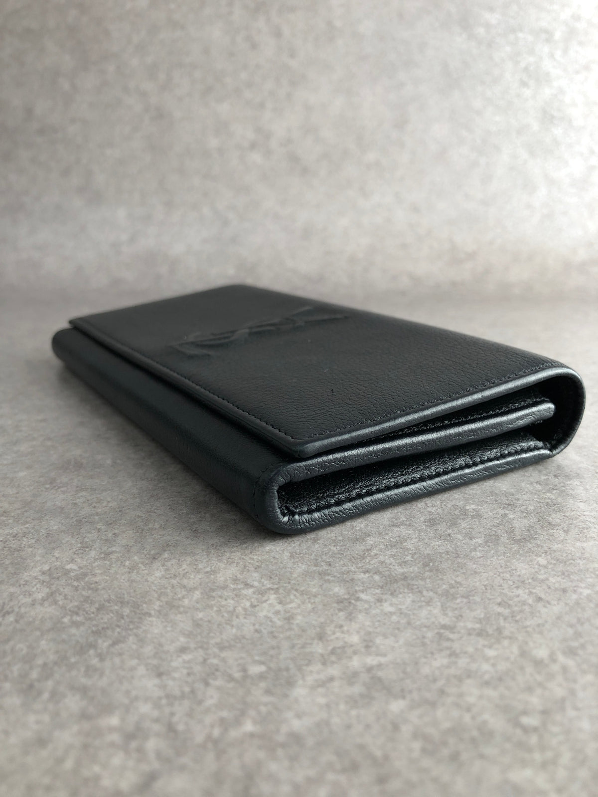Yves Saint Laurent YSL Logo Long Wallet Black Vintage ipdgzz