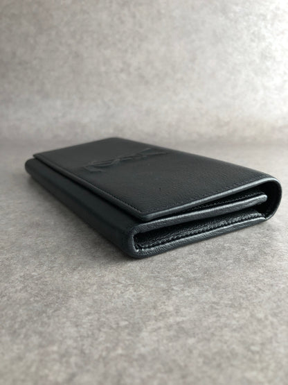 Yves Saint Laurent YSL Logo Long Wallet Black Vintage ipdgzz
