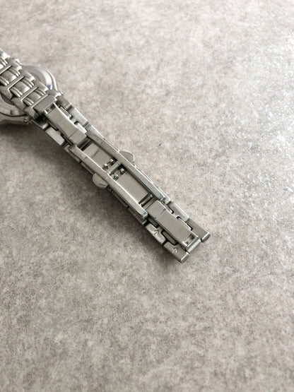 GUCCI Logo Quartz Watch Silver×Black 9040L Vintage z3cdyu