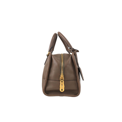 LOEWE Amazona28 Anagram Small Boston bag Handbag Beige Vintage euhpr8