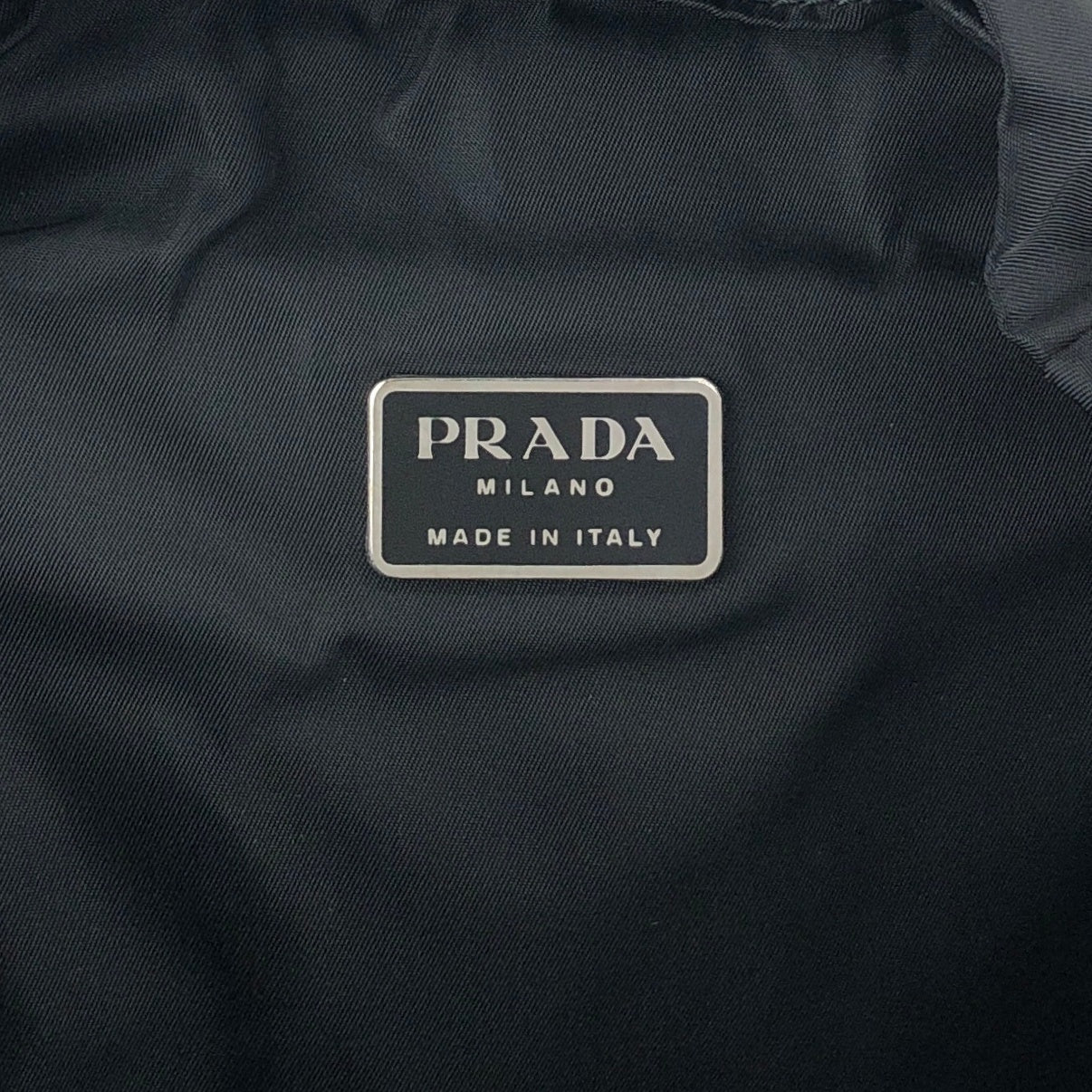PRADA Tessuto Triangle Logo Front Buckle Backpack Black Vintage ynp78c