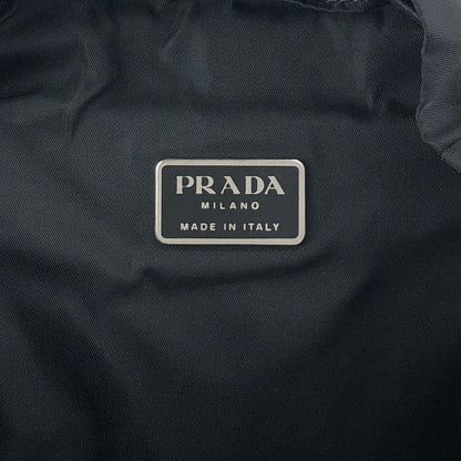 PRADA Tessuto Triangle Logo Front Buckle Backpack Black Vintage ynp78c