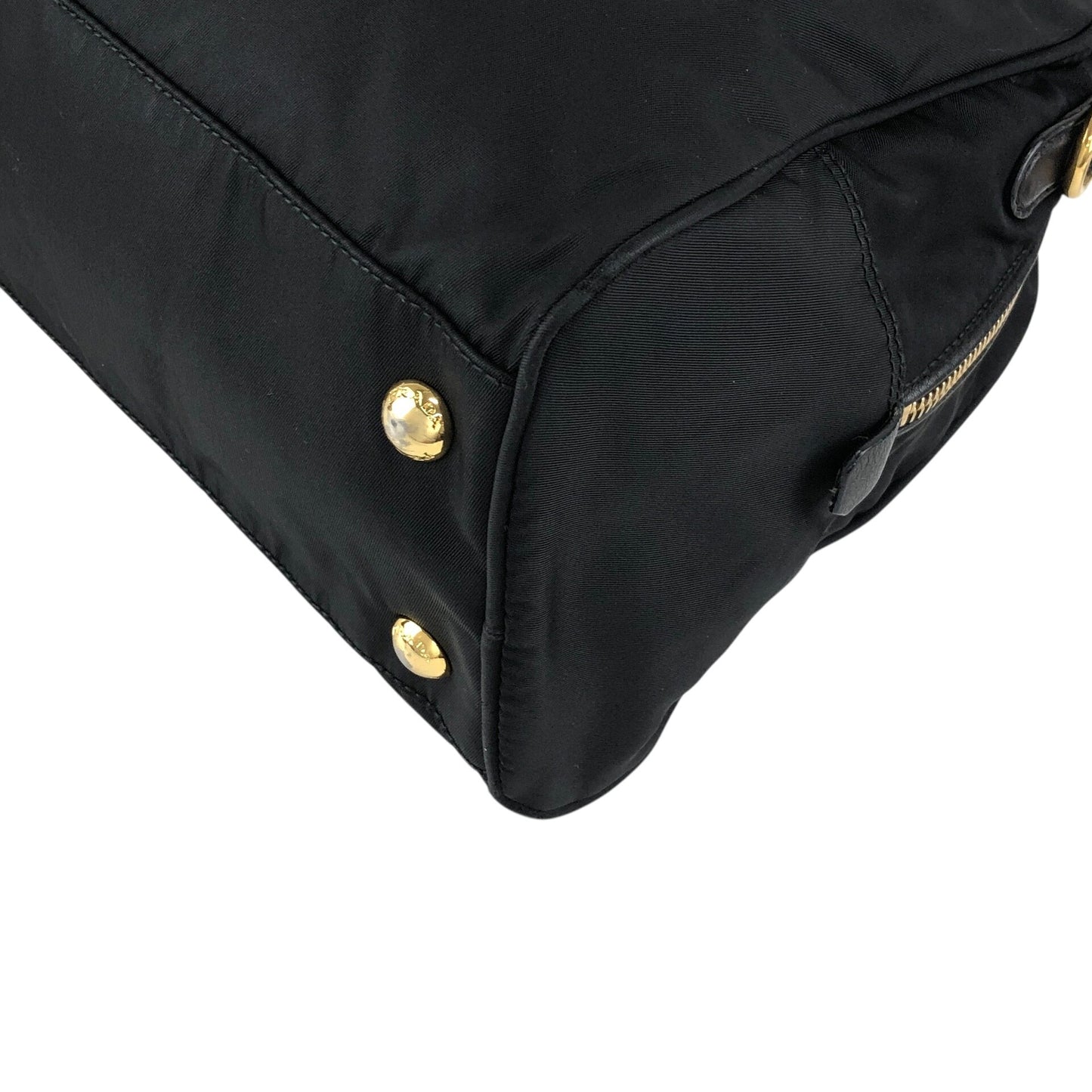 PRADA Tessuto Triangle Logo Padlock Two-way Small Boston bag Shoulder bag Black Vintage ha37gm