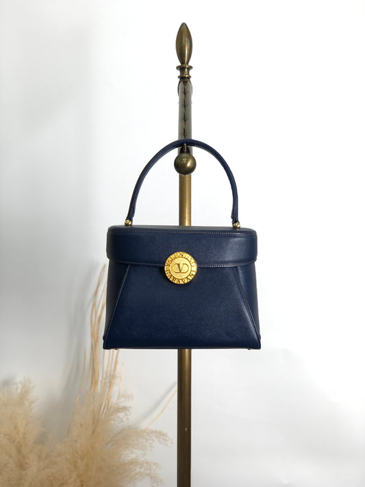 VALENTINO GARAVANI Top Handle Handbag Blue Vintage d5kjkj