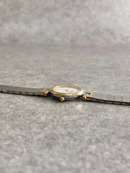 Christian Dior Quartz Watch Silver×Gold 3025 Vintage 7bawiw