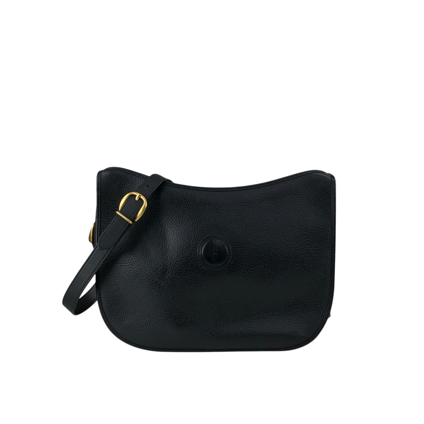 GUCCI Logo Shoulder bag Black Vintage u2u3ar