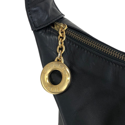 CELINE Circle Logo Shoulder bag Black Vintage mkxe53