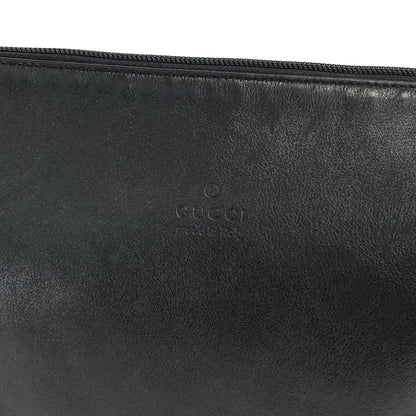 GUCCI Logo Embossed Shoulder bag Black Vintage bk3r5s