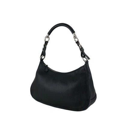 PRADA Triangle Logo Shoulder bag Hobobag Black Vintage 5at4nv