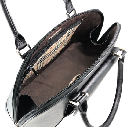 BURBERRY Front Pocket Handbag Black Vintage h2h7ny