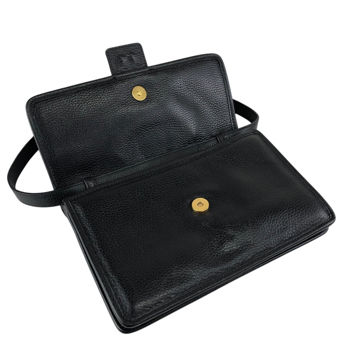 CELINE Gancini Shoulder bag Black Vintage 2tmayw