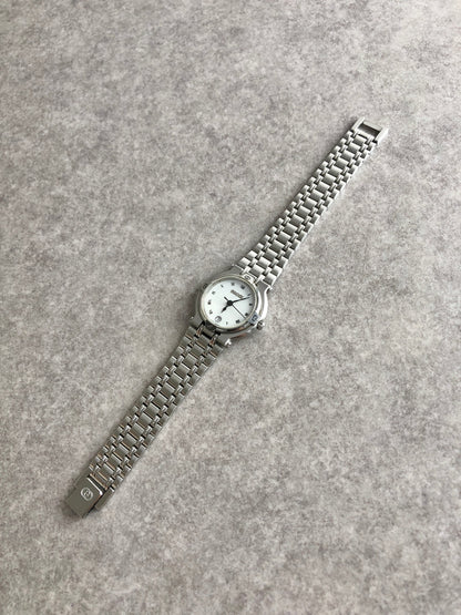 GUCCI Logo Watch Silver 9100L Vintage g8dhxw