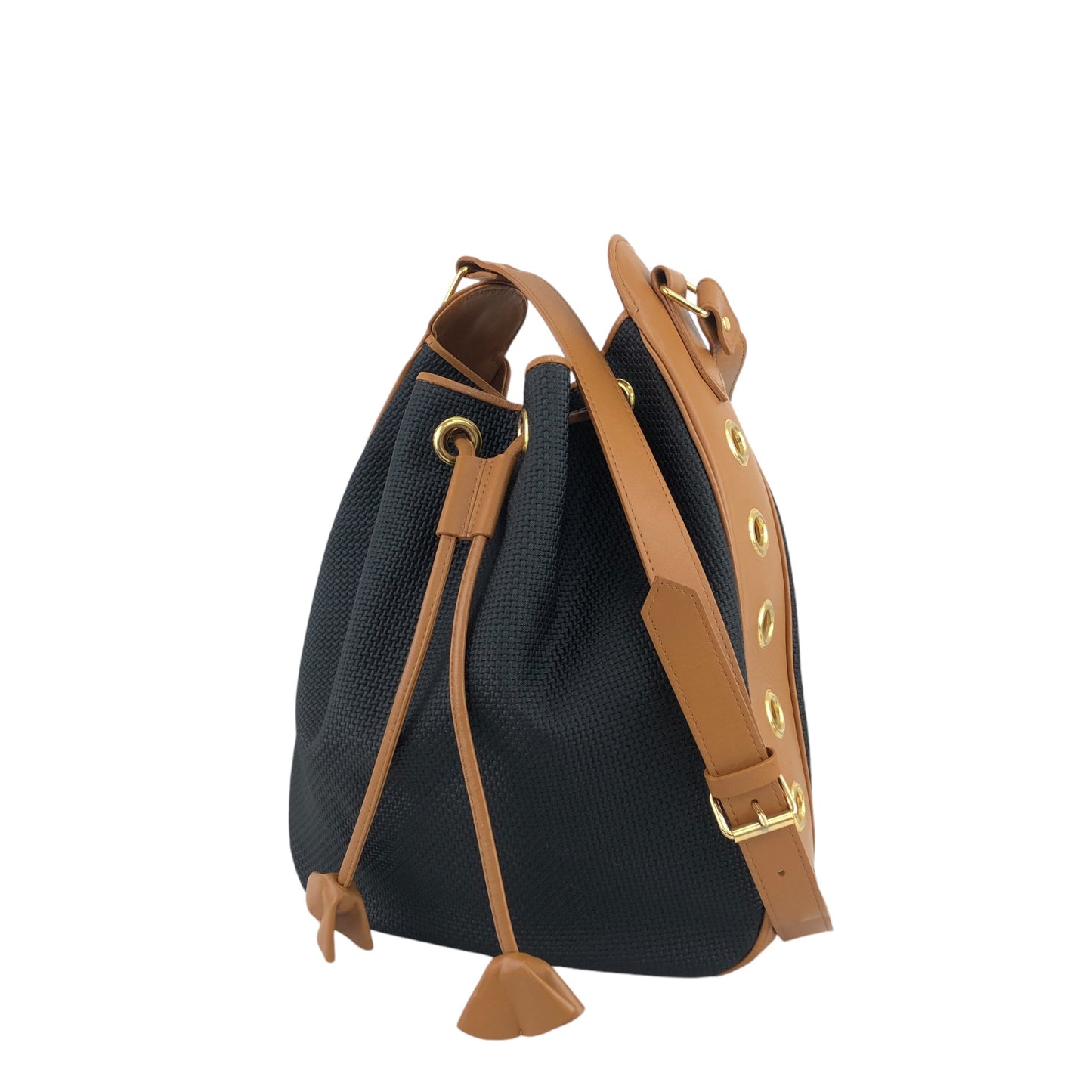 Yves Saint Laurent Drawstring Shoulder bag Black Vintage bnv4u7