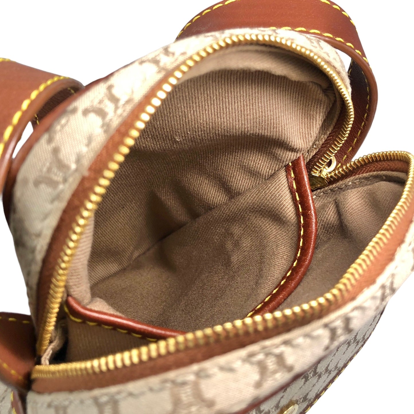 CELINE Blason Small Shoulder bag Beige Vintage yn4w5e