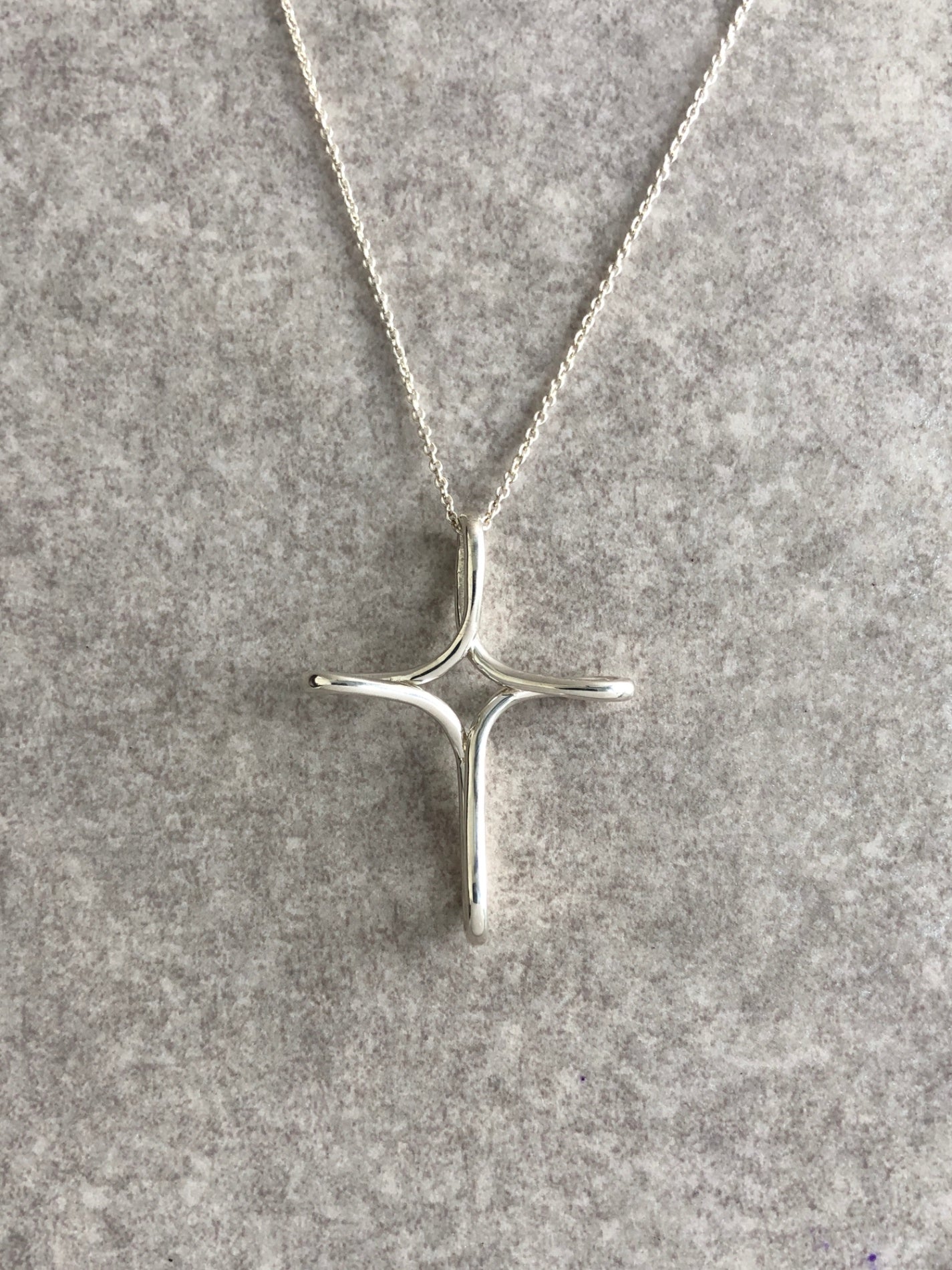 Tiffany & Co. Cross SILVER925 Necklace Silver Vintage h43x6c