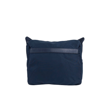 PRADA Tessuto Triangle Logo Front Buckle Shoulder bag Navy Vintage rj8wam