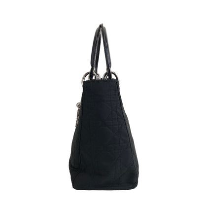 Christian Dior Lady Dior Cannage Nylon Two-way Shoulder bag Black Vintage 2i75ru