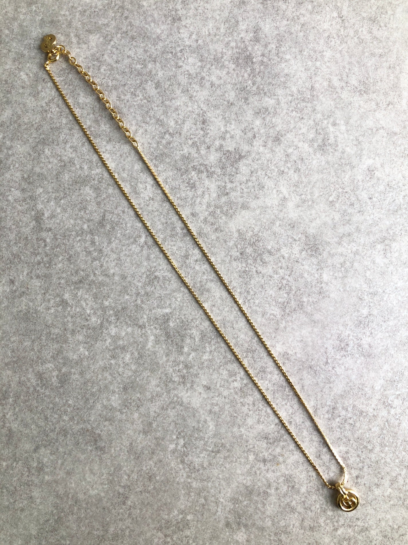 Christian Dior Logo Motif Necklace Gold Vintage aaev2v