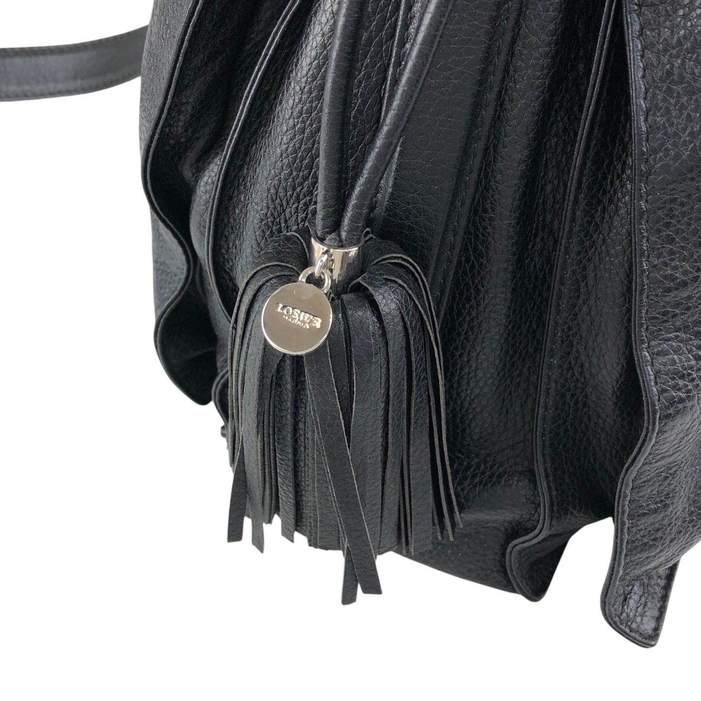 LOEWE Anagram Drawstring Shoulder bag Black Vintage t3naju