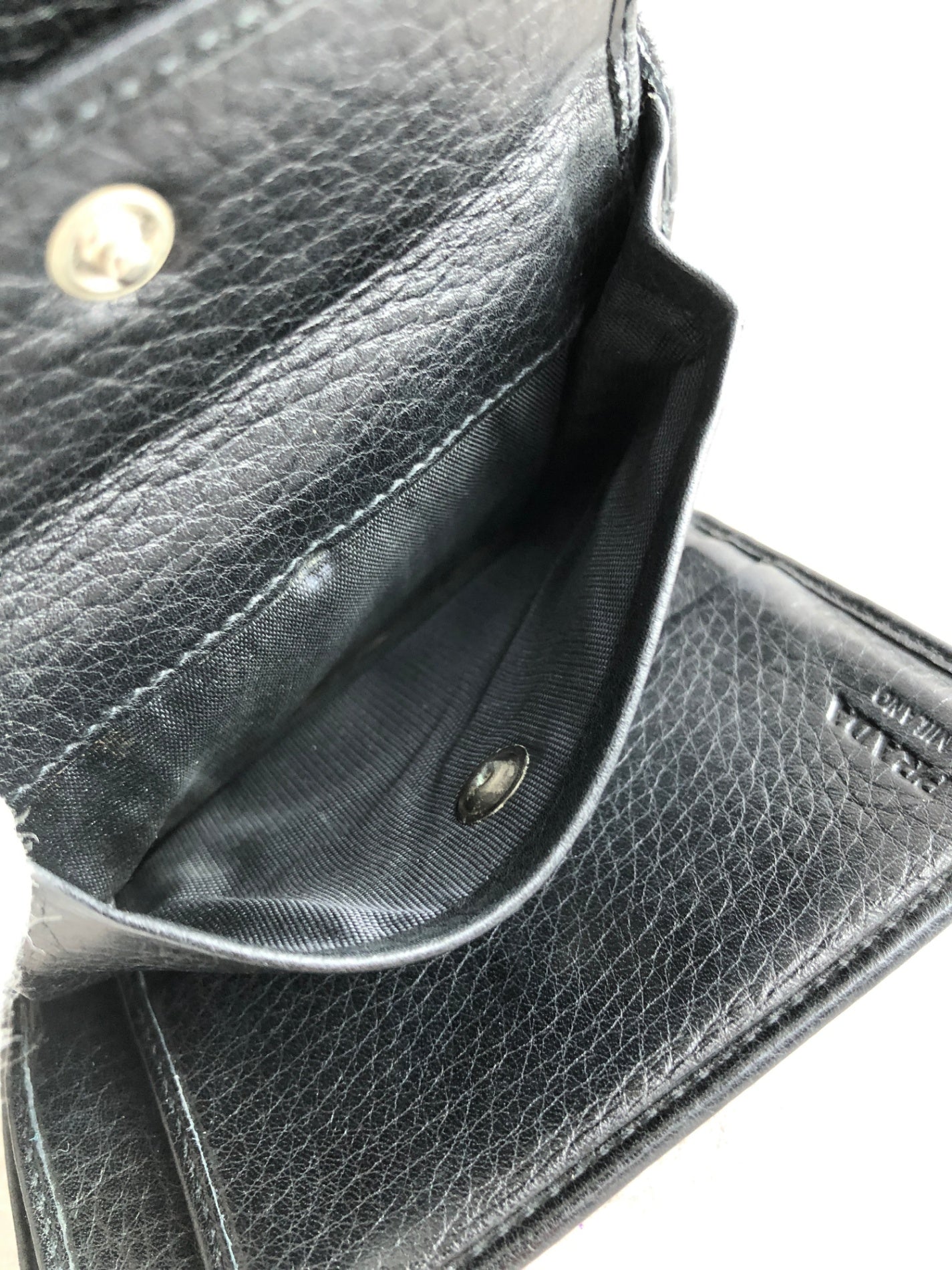 PRADA Buckle Motif Folded Wallet Black Vintage k574bi