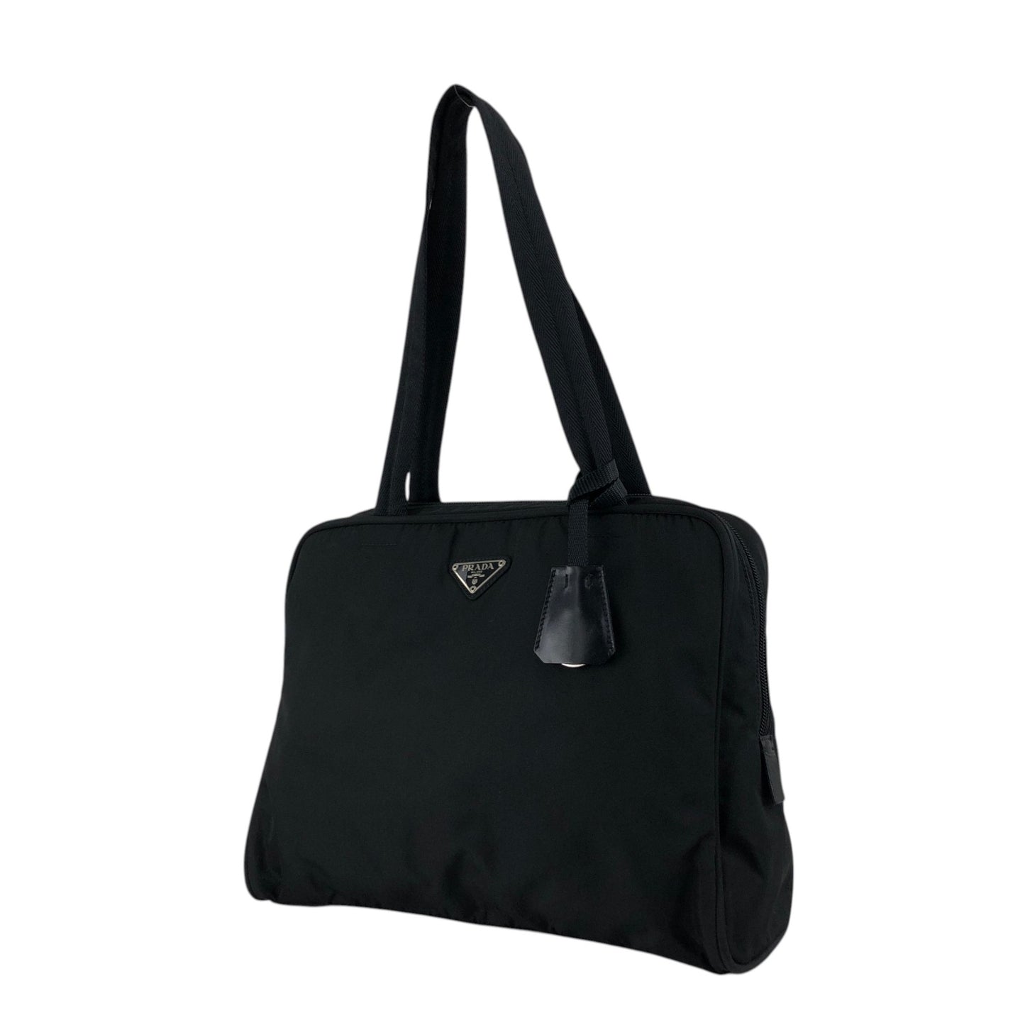 PRADA Tessuto Triangle Logo Totebag Black Vintage mcdeah