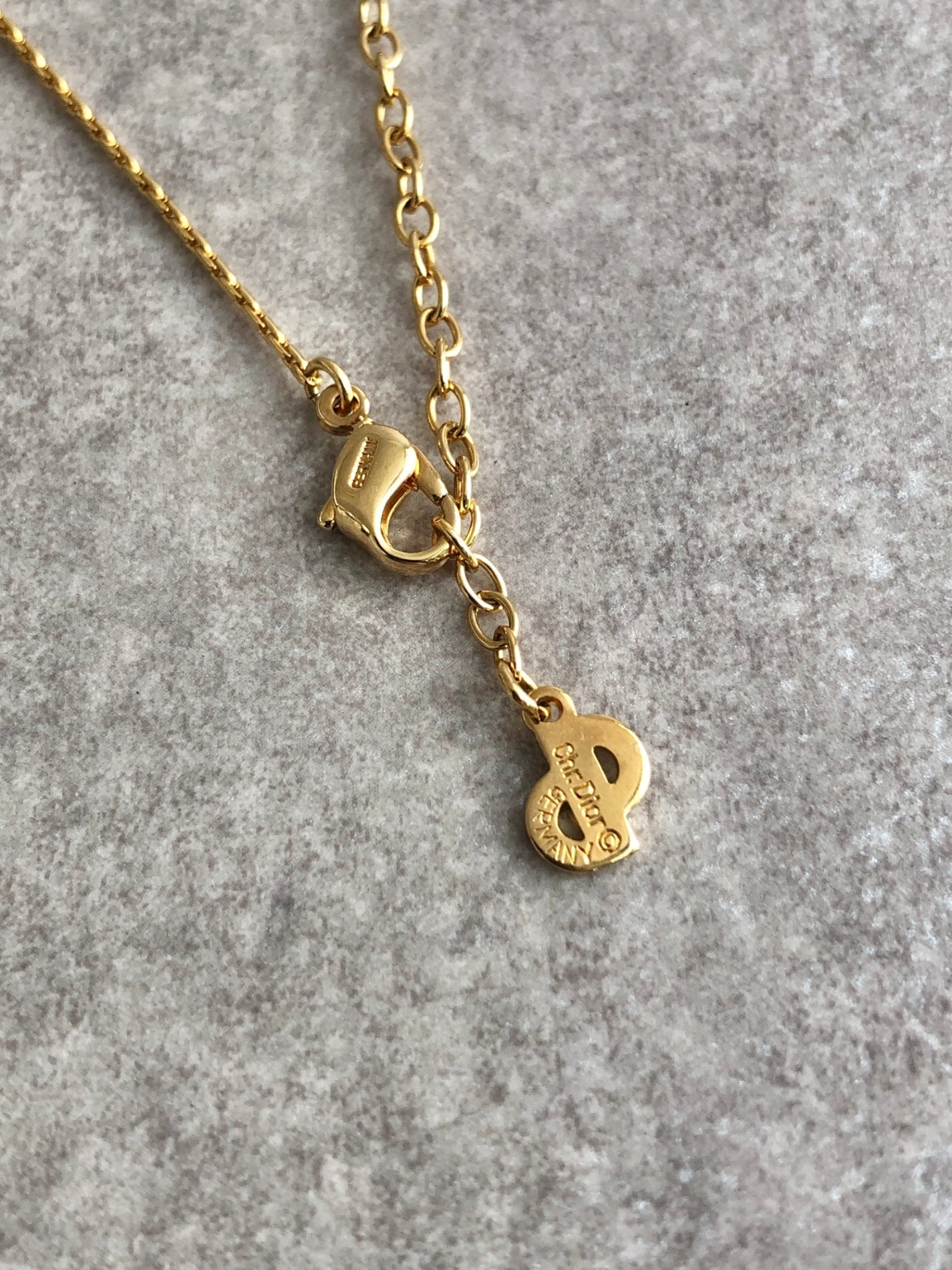 Christian Dior CD Logo Necklace Gold Vintage gf2h6j