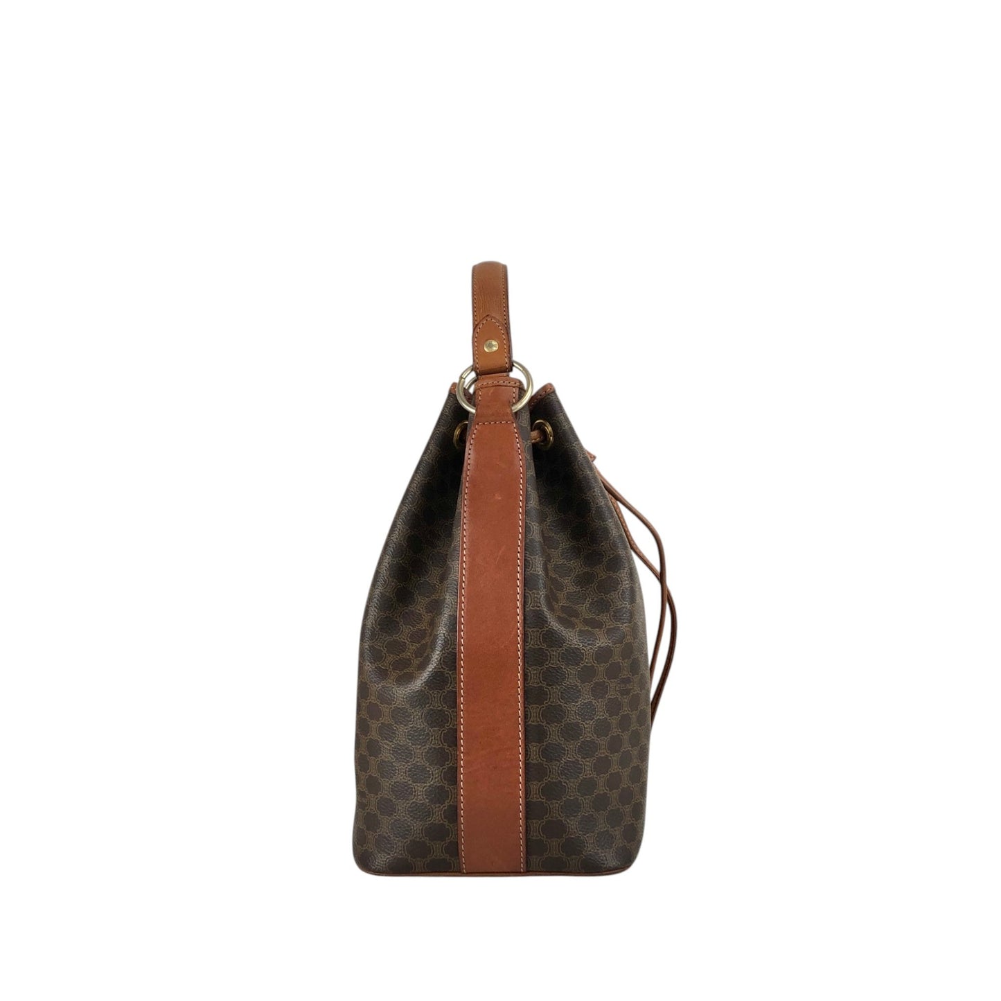 CELINE Macadam Two-way Drawstring Handbag Shoulder bag Brown Vintage ifb2i4