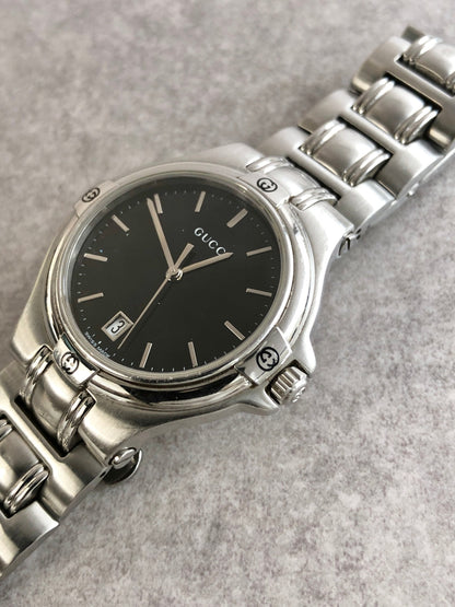 GUCCI Quartz Watch Silver 9040M Vintage vni76i