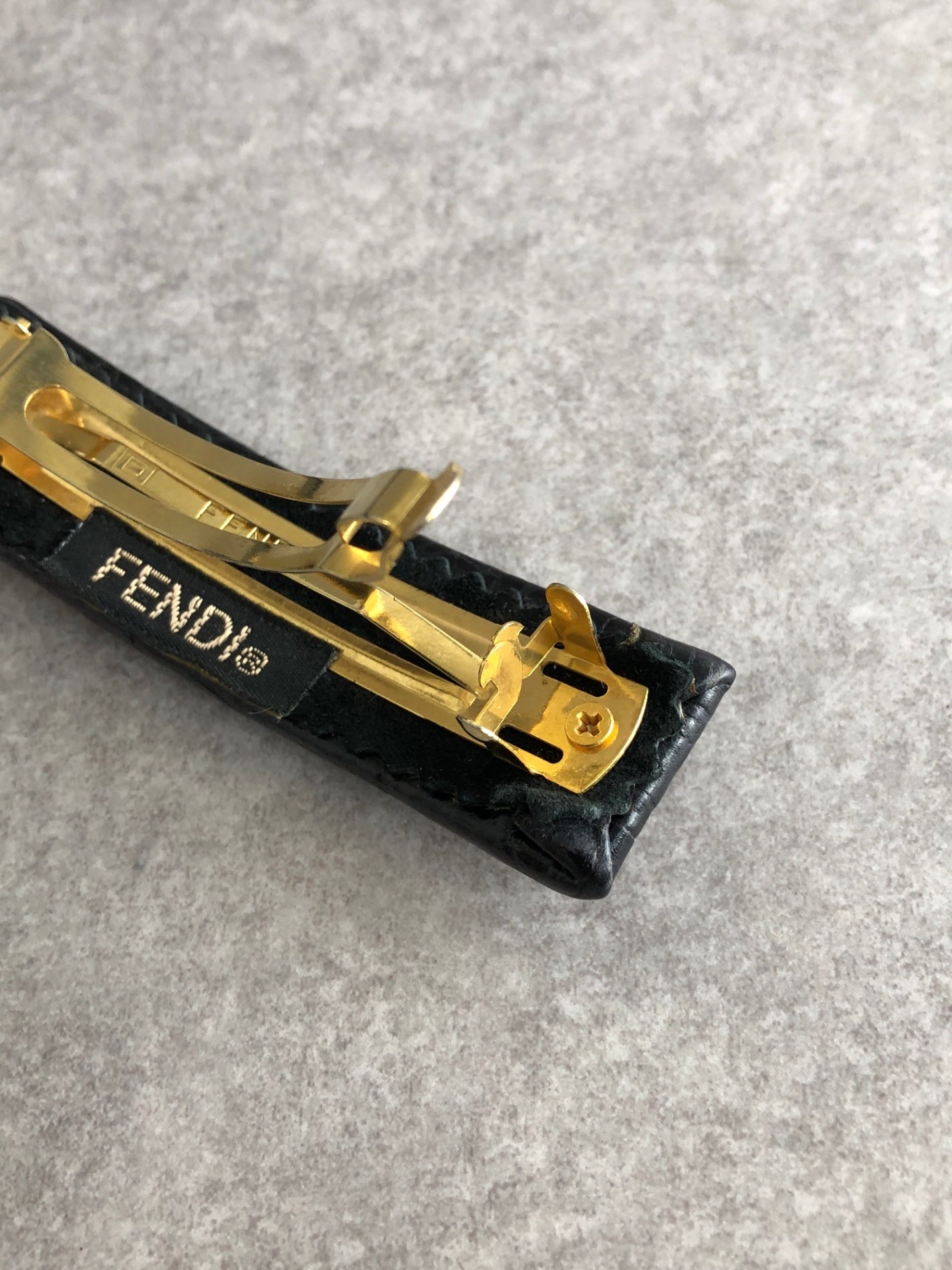 FENDI Logo Barrette Black Vintage u68diu