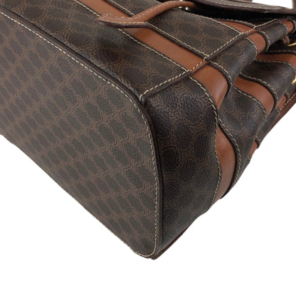 CELINE Macadam Logo Embossed Backpack Brown Vintage fbhpns
