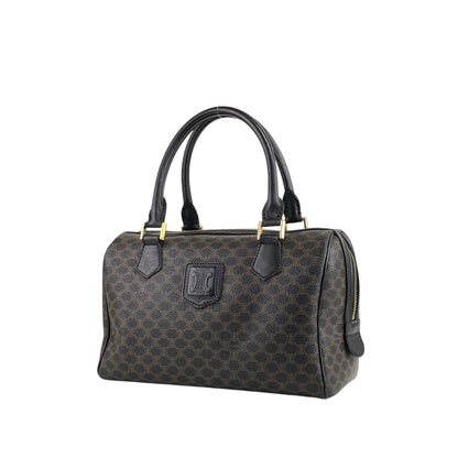 CELINE Macadam Blason Two-way Handbag Shoulder bag Black Vintage a45rtr