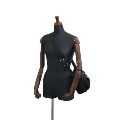 PRADA Tessuto Triangle Logo Front Buckle Shoulder bag Black Vintage g8uwx8
