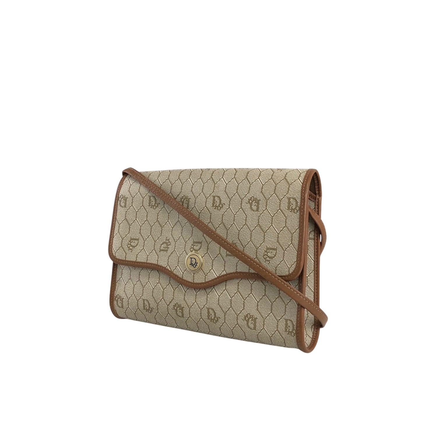 Christian Dior Honeycomb Pattern Shoulder bag Beige Vintage nw6ev5