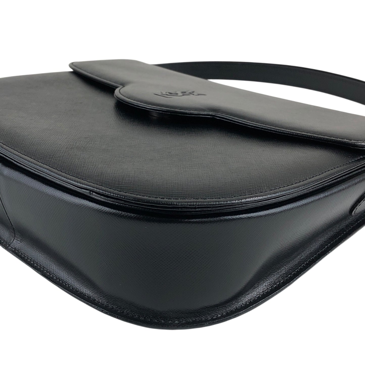 Yves Saint Laurent YSL Logo Shoulder bag Black Vintage bscs8w