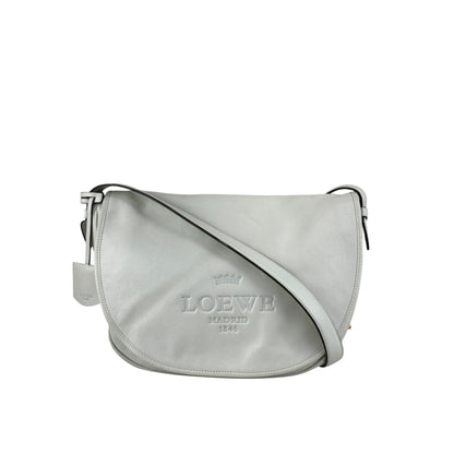 LOEWE Logo Embossed Shoulder bag White Vintage zpjrde
