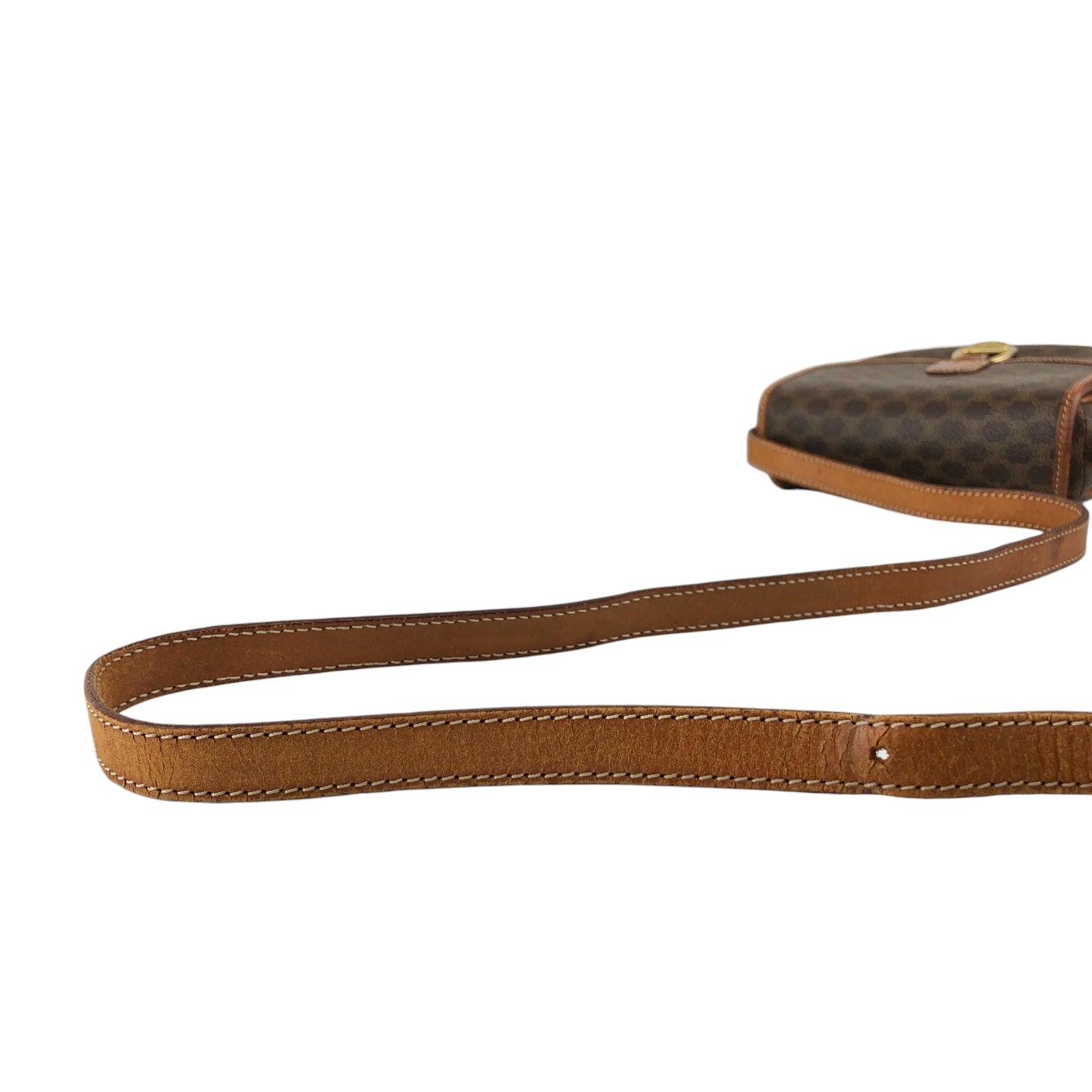 CELINE Macadam Horse Bit Shoulder bag Brown Vintage ejz44f