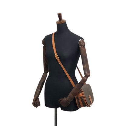 CELINE Macadam Blason Flap Shoulder bag Brown Vintage 2etvvm