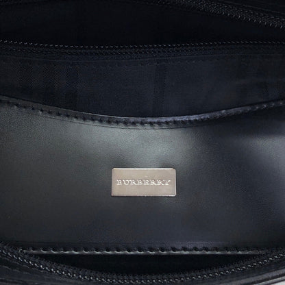 BURBERRY Logo Embossed Handbag Totebag Black Vintage 7vx6m6