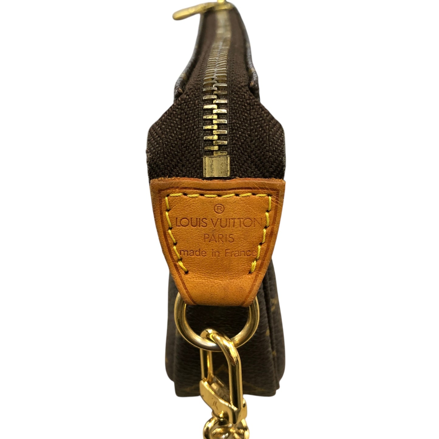LOUIS VUITTON Monogram Small Handbag Brown M58009 Vintage 85sgud