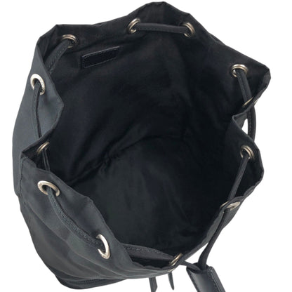 PRADA Tessuto Triangle Logo Drawstring Small Handbag Black Vintage erv6gi