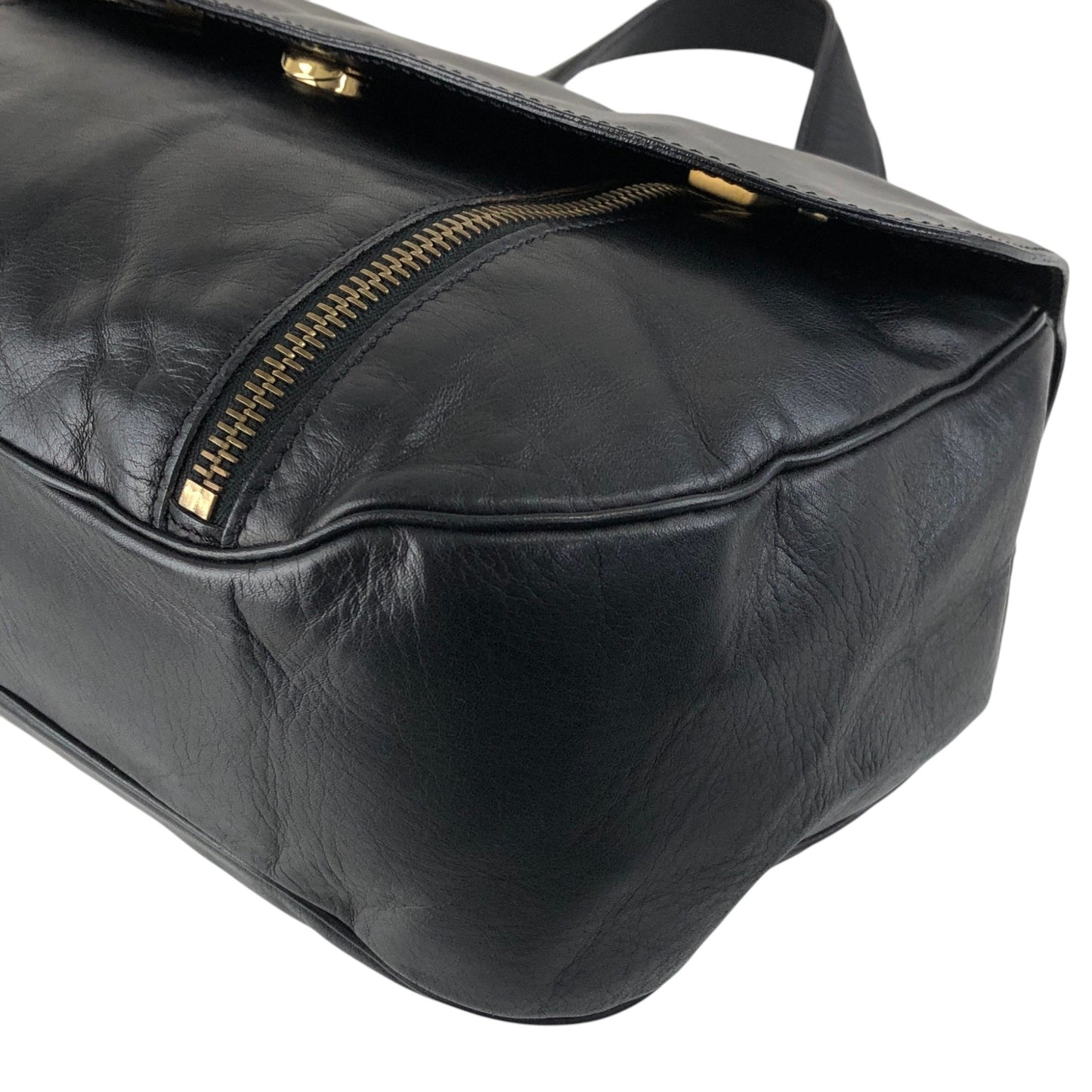 CELINE Two-way Handbag Shoulder bag Black Vintage uezhmr