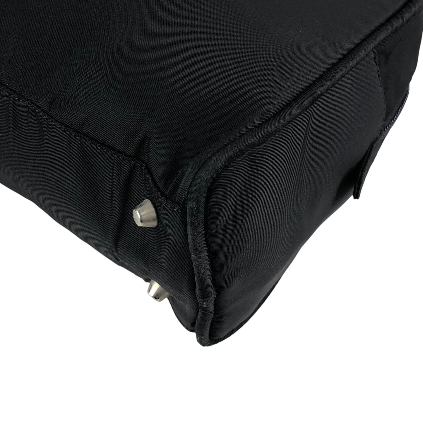 PRADA Tessuto Triangle Logo Padlock Handbag Black Vintage h25vhs