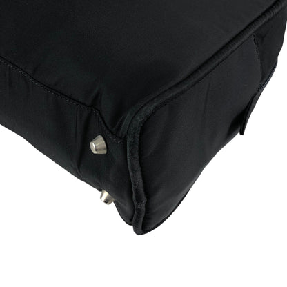 PRADA Tessuto Triangle Logo Padlock Handbag Black Vintage h25vhs