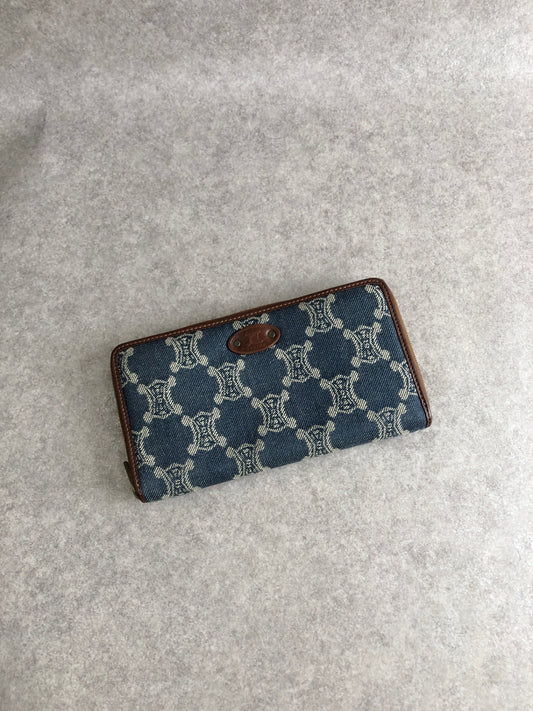 CELINE Paris Macadam Long Wallet Indigo Vintage icrhmn