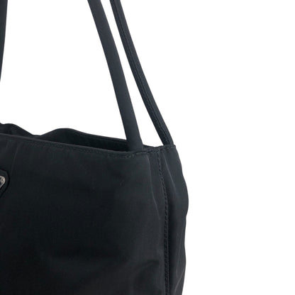 PRADA Triangle Logo Handbag Black Vintage sfzwud