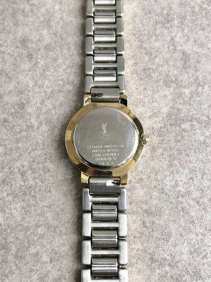 Yves Saint Laurent Quartz Watch Silver×Gold 2200-229789Y Vintage 6vjehs