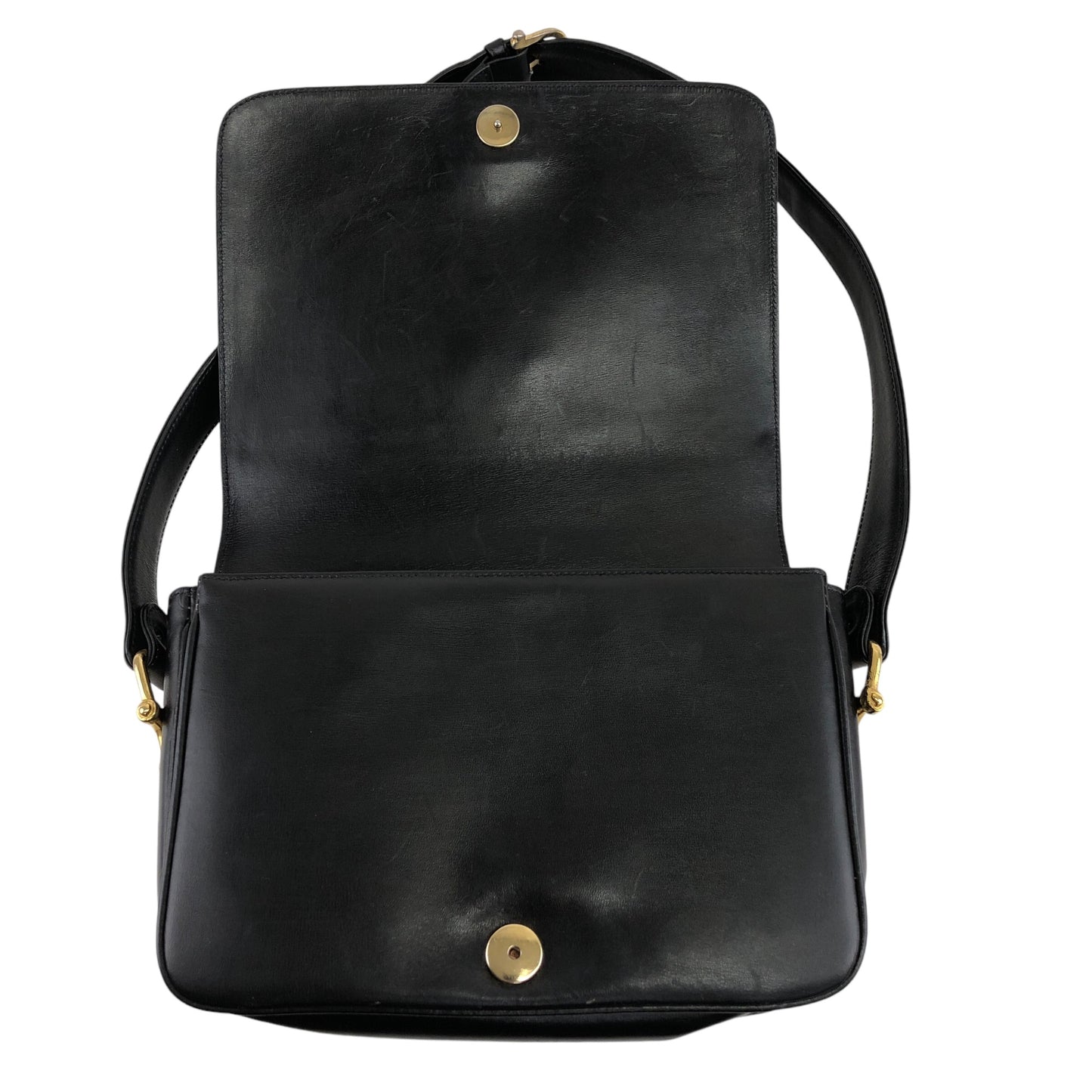 CELINE Horse Carriage Shoulder bag Black Vintage tinnie